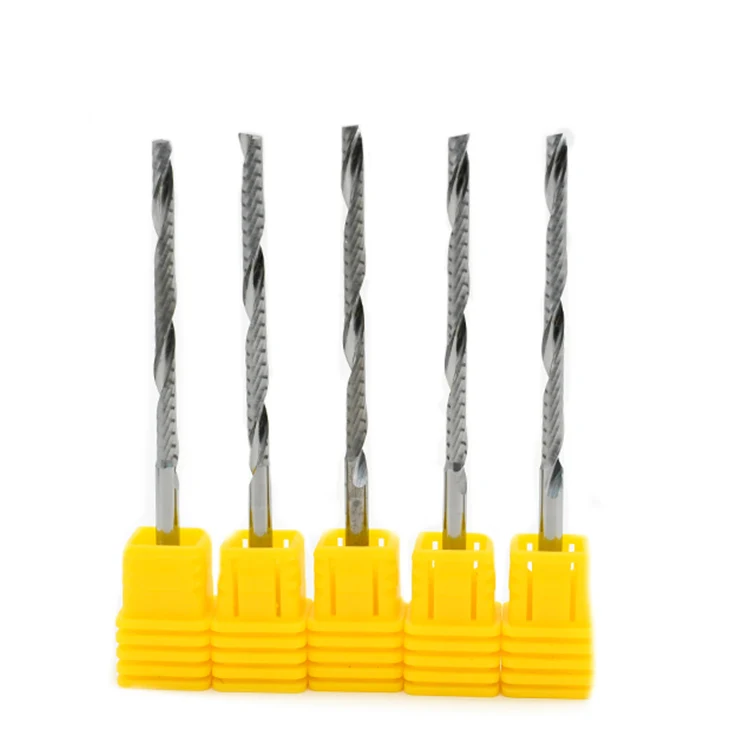 Custom Router Bits Carbide Single Flute Spiral Up Cut End Mill Cutting Tools CNC Cutter for Acrylic, PVC cnc one flute drill bit