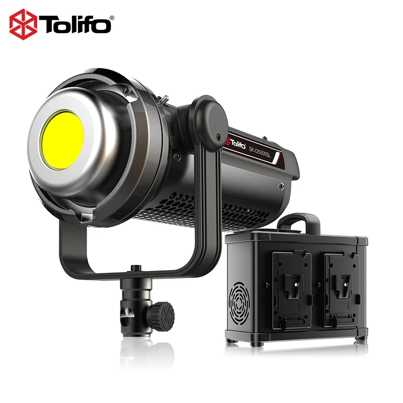 Tolifo SK-D5000SL High Power 512DMX 500W Daylight V Mount Battery LED COB Studio Photography Lighting Continous Video Light