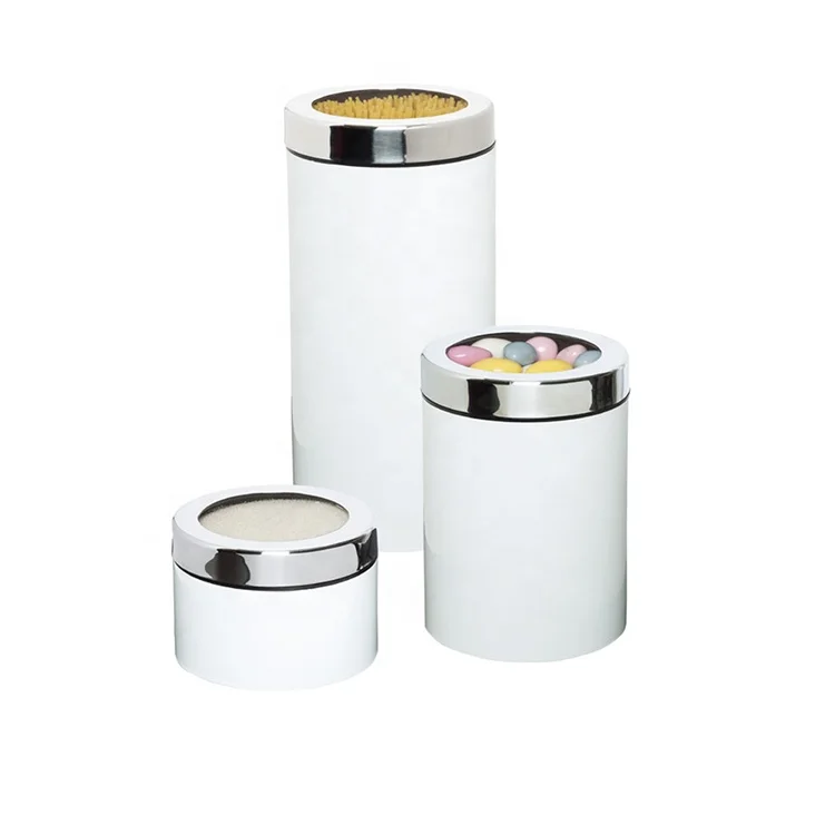 Stainless Steel Canister Tea Coffee Sugar Nuts Jar Storage Set 2020 High Quality 3pcs Kitchen Food Storage Bottles & Jars