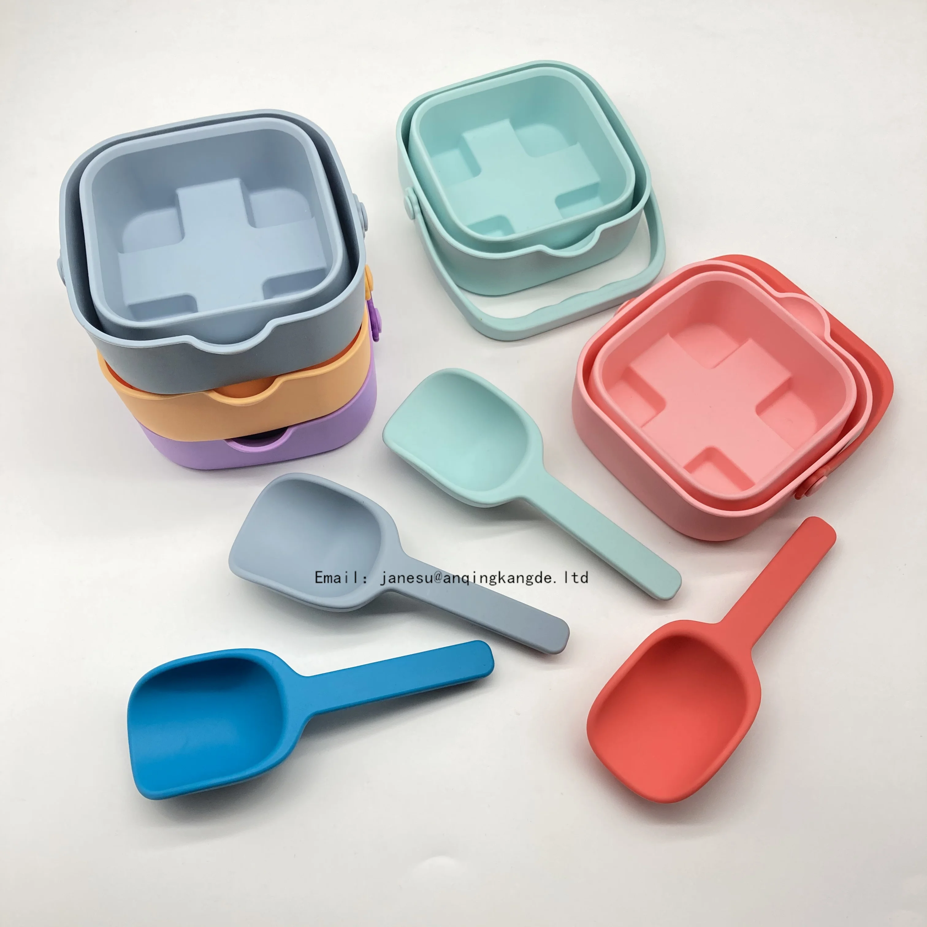 Новый набор складных пляжных ковшей из силикона, Детские Портативные игрушки для улицы