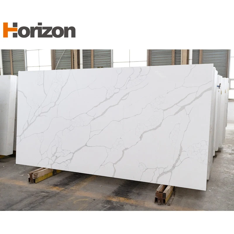 Horizon Wholesale  artificial glass Quartz Stone Calacatta White Quartz Stone Price Natural Quartz Stone Slabs