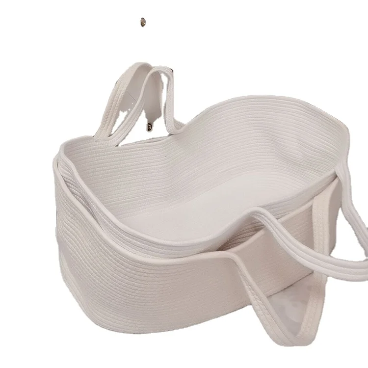 
Nordic Style 100% Cotton Rope Newborn Moses Basket Portable Bassinet Cradle Baby Nest Bed 