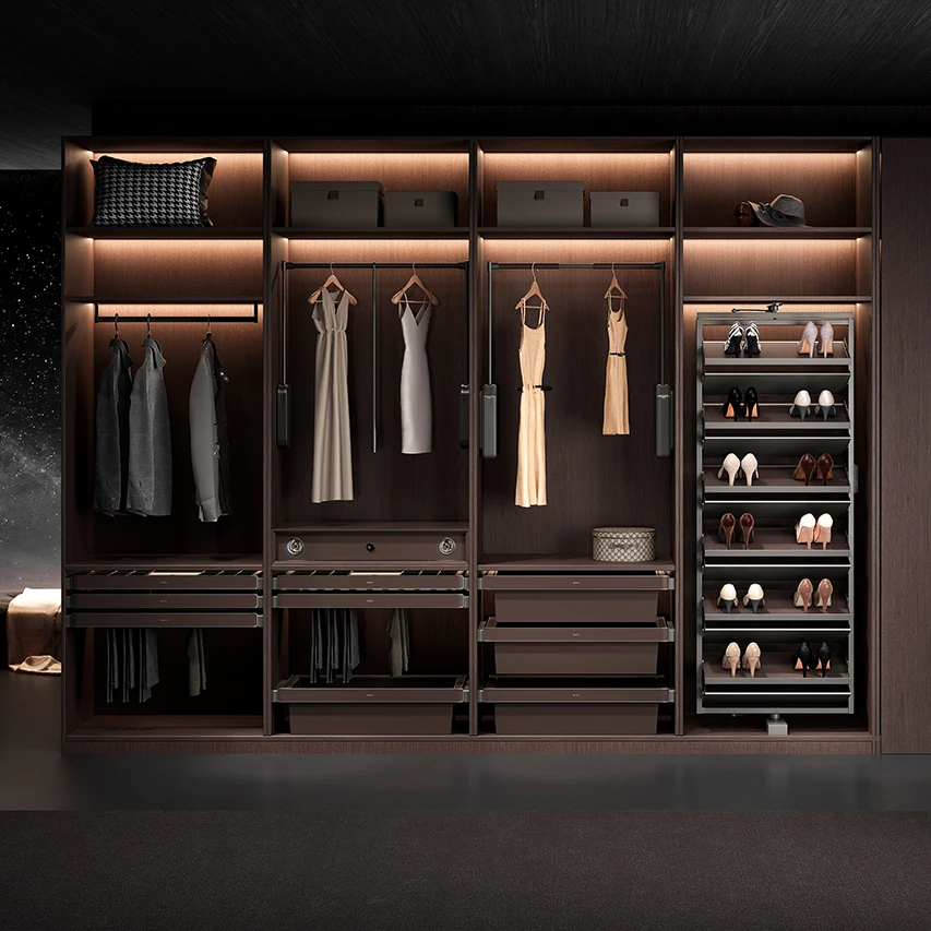 Matel wardrobe clothes storage cabinet metal drawer pants hanging rack for dry trousers