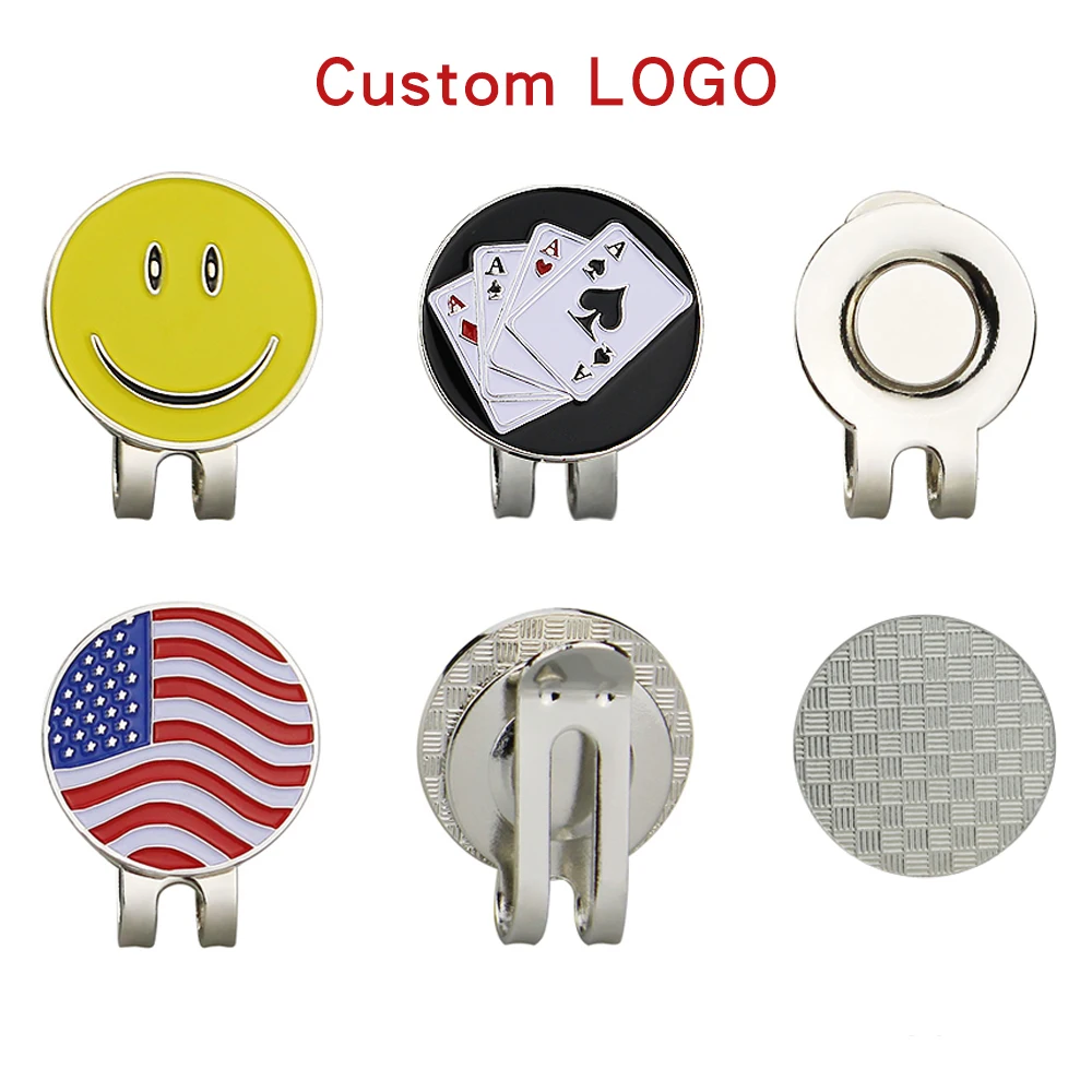 100 Sets Custom Logo Golf Ball Marker With Magnetic Golf Hat Clip 24mm Custom Magnetic Golf Ball Marker