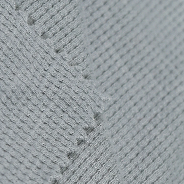 Durable CVC Inflexible Cotton Polyester Medium Weight Waffle Fleece Fabric