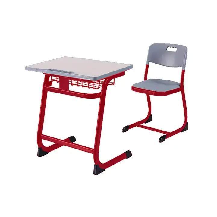 High Quality School Furniture Latest Design Fixed Single Desk and Chair School Furniture Secondary Desk Chair for Sri Lanka