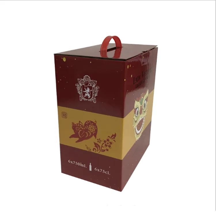 Фабричная картонная Гофрированная коробка для пива 6 упаковок упаковочные коробки вина с