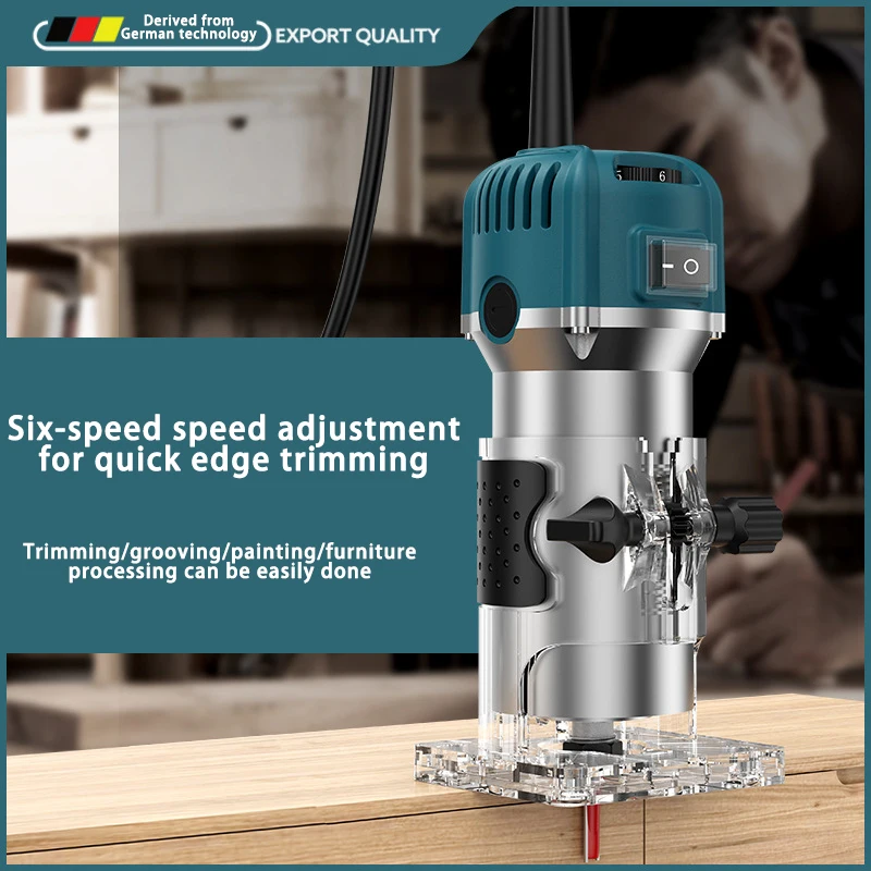 6-speed Speed Trimming Machine Woodworking Electric Trimmer Milling Engraving Slotting Hand Carving Router