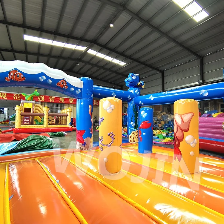 Factory Price Sea Theme Activity Play Bed Inflatable Bounce Slide Inflatable Bouncy Castle Slide Fun City