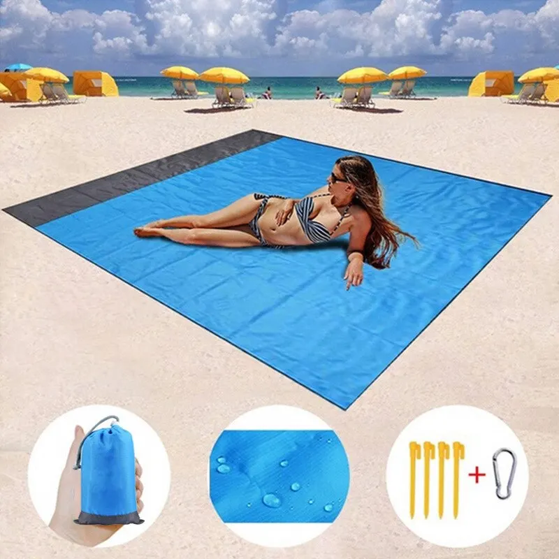 Eco friendly foldable sand free beach blanket portable camping picnic mat waterproof sand proof beach mat