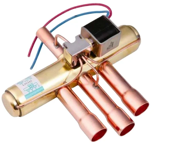 220v 4 Way Reversing Valve With Solenoid Valve Coil for 5hp Air Conditioner HVAC System