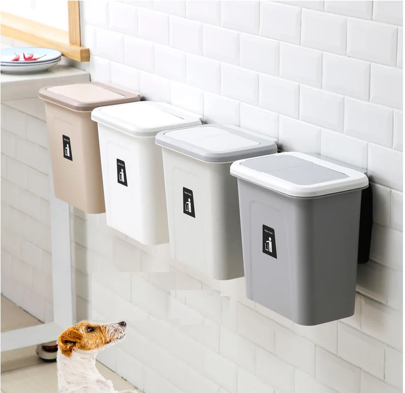 High quality space saving compact trash cans hang from kitchen trash cans