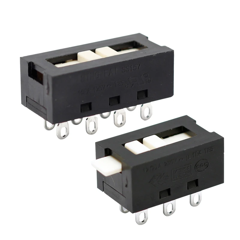 Hot Sale Factory Direct Price 16A 12A 250v ON OFF 6 PIN Mini Metal 1P3T 2P3T AC Slide Switch