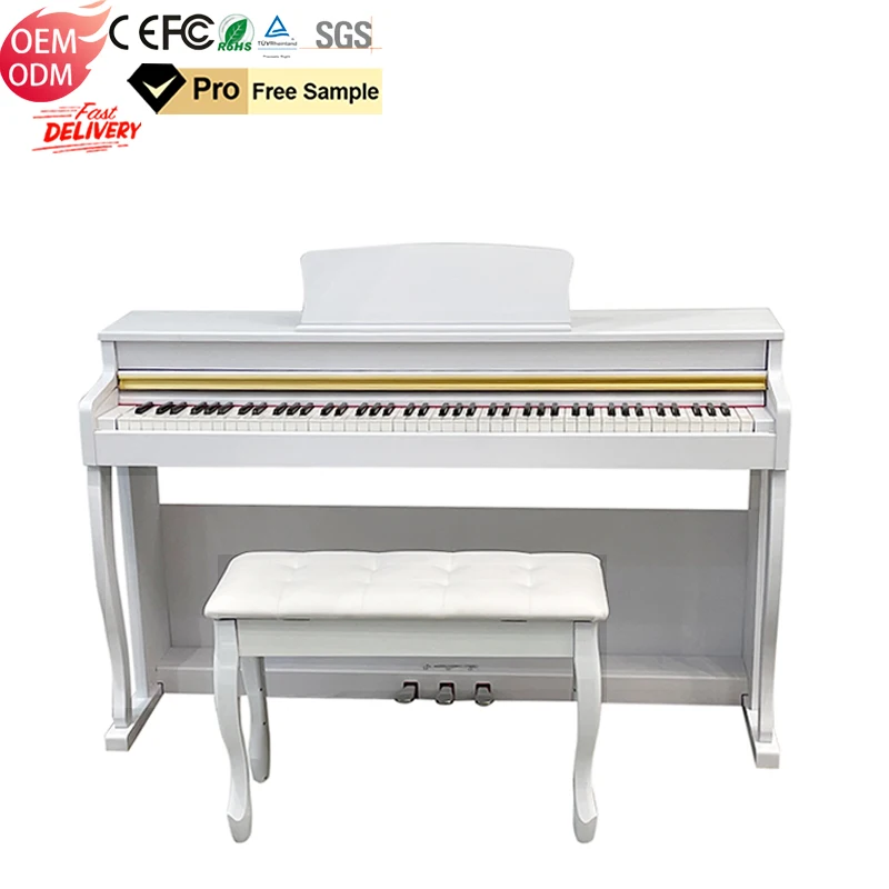 Powerful Performance Digital Music Instrument 88 Keys White Black Portable Piano Electronic Keyboard Piano