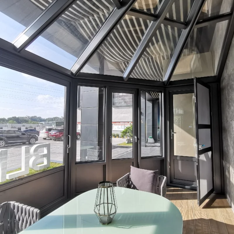 Florida Villas Customized Outdoor Aluminum Winter Garden Room House Glass Sunrooms hurricane impact doors and windows