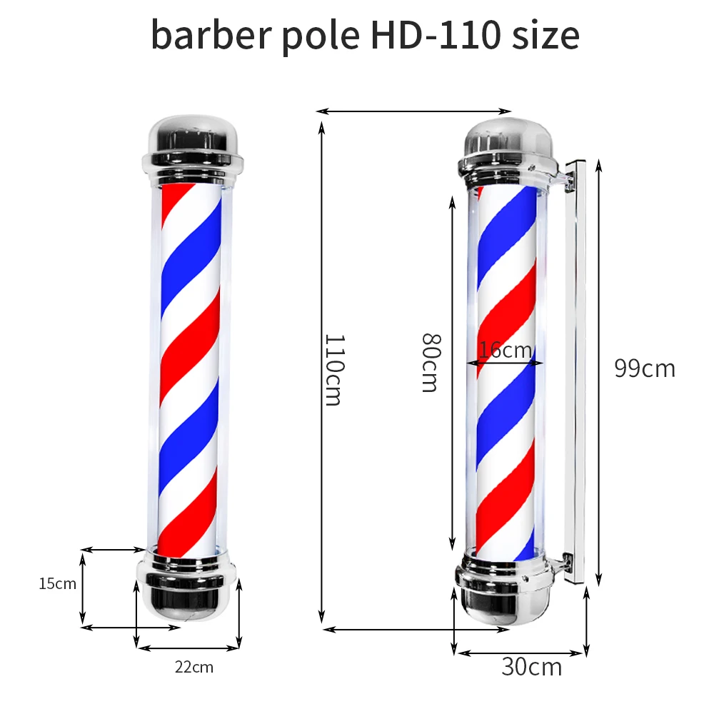 Hot sale turn light barber pole light lamp Salon shop sign pole LED outdoor Light Stripes Barbershop Hairdresser styling tools