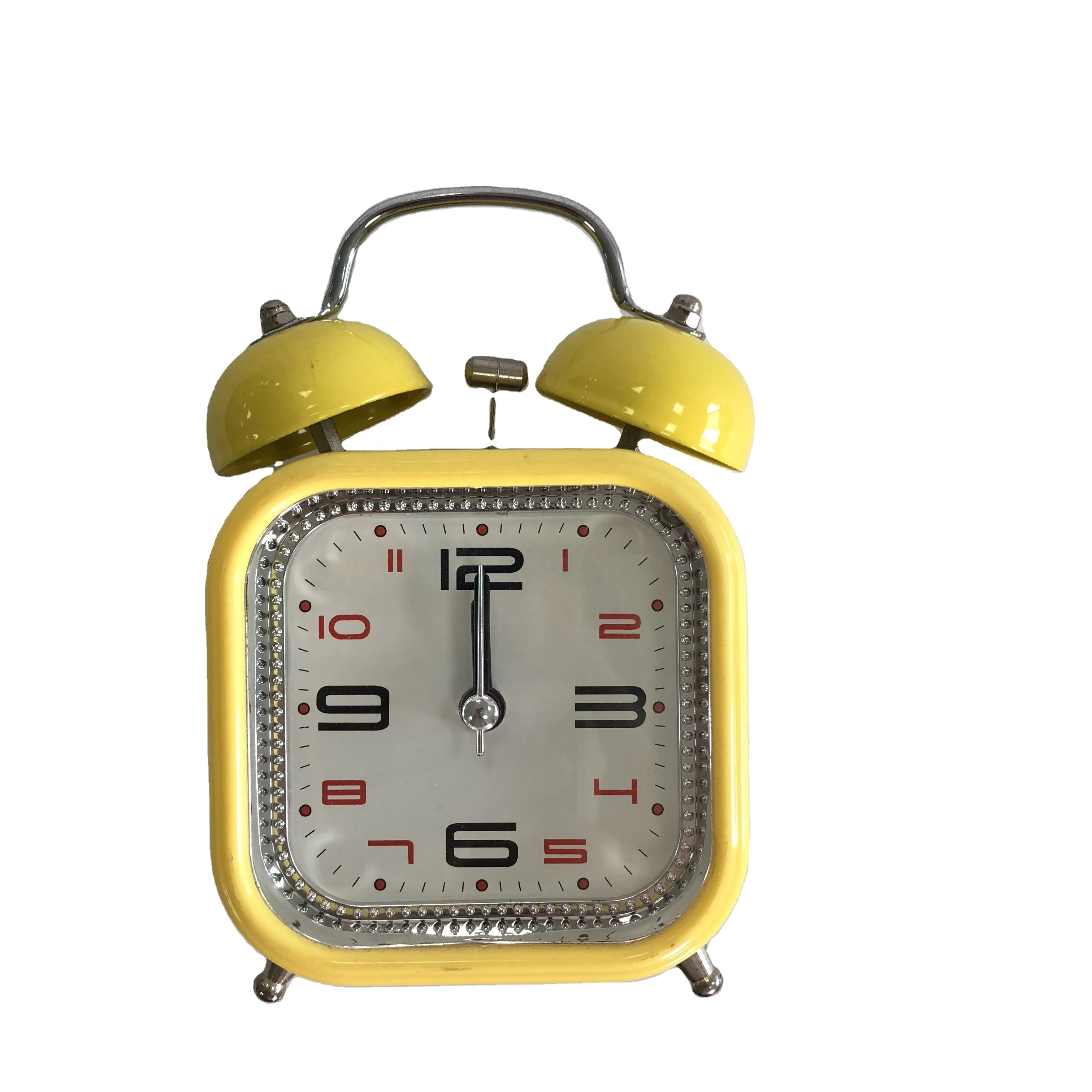 13.4cm Square colorful bell alarm clock