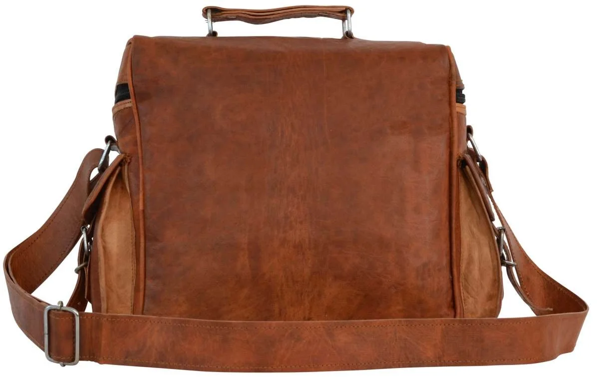 Stylish Oil Leather Dslr Camera Shoulder Carry Bag Trekking Cameras Protect Bag For Men And Women Nappa Leather Camera Bags