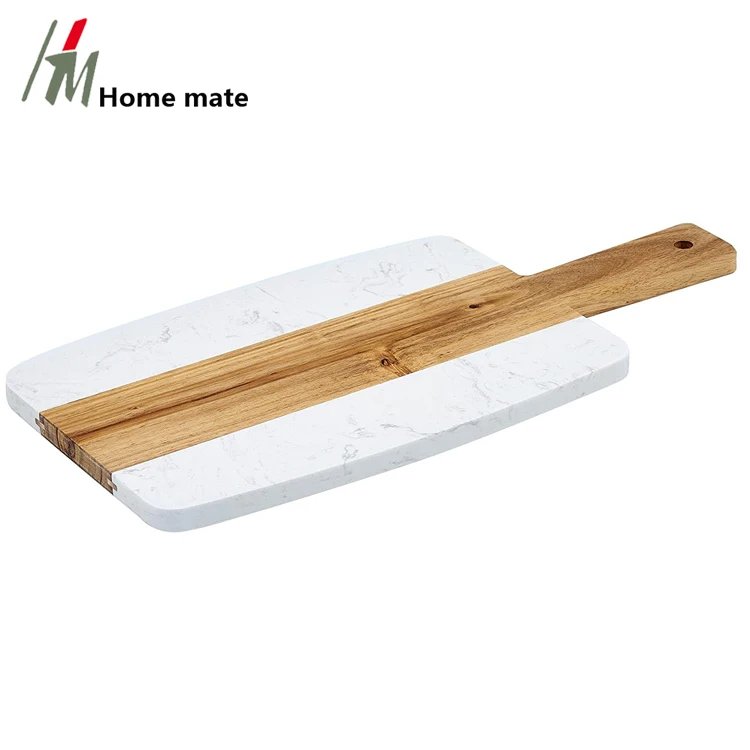 New Product Home Decoration 38x18cm Rectangle Natural Marble Wood Cutting Board