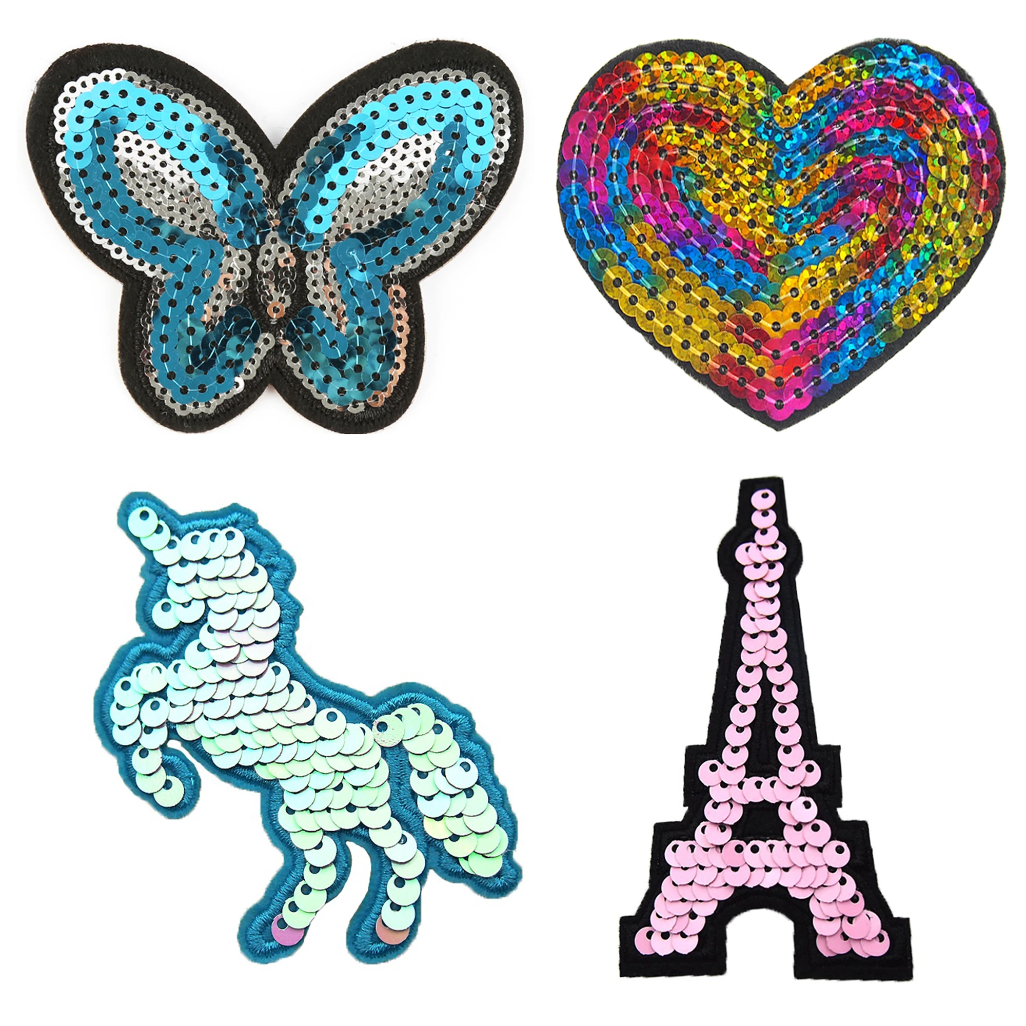 BL064-Sew on Embroidered Clothes Labels OEM Factory Heat Cut Custom Made Logo Embroidery Diamonds Patches for Hats
