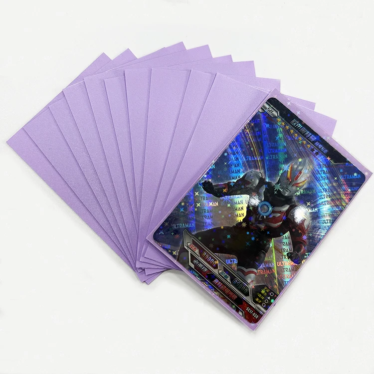 Manufacture Custom Trading Card Game Sleeves Kpop Clear Holographic Card Protector PVC Free Hologram Photocard Card Sleeves