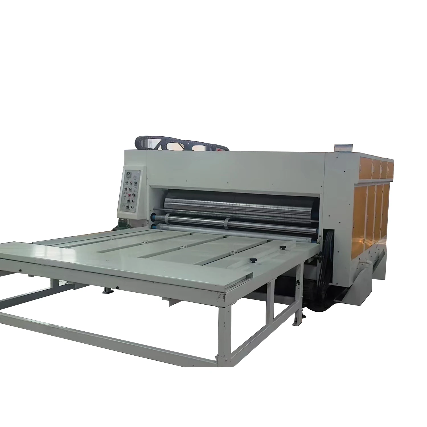 Hot Sale in stock Semi Automatic 2 Color die cutting Machine Chain Feeding Printer Slotter Die Cutter Machine