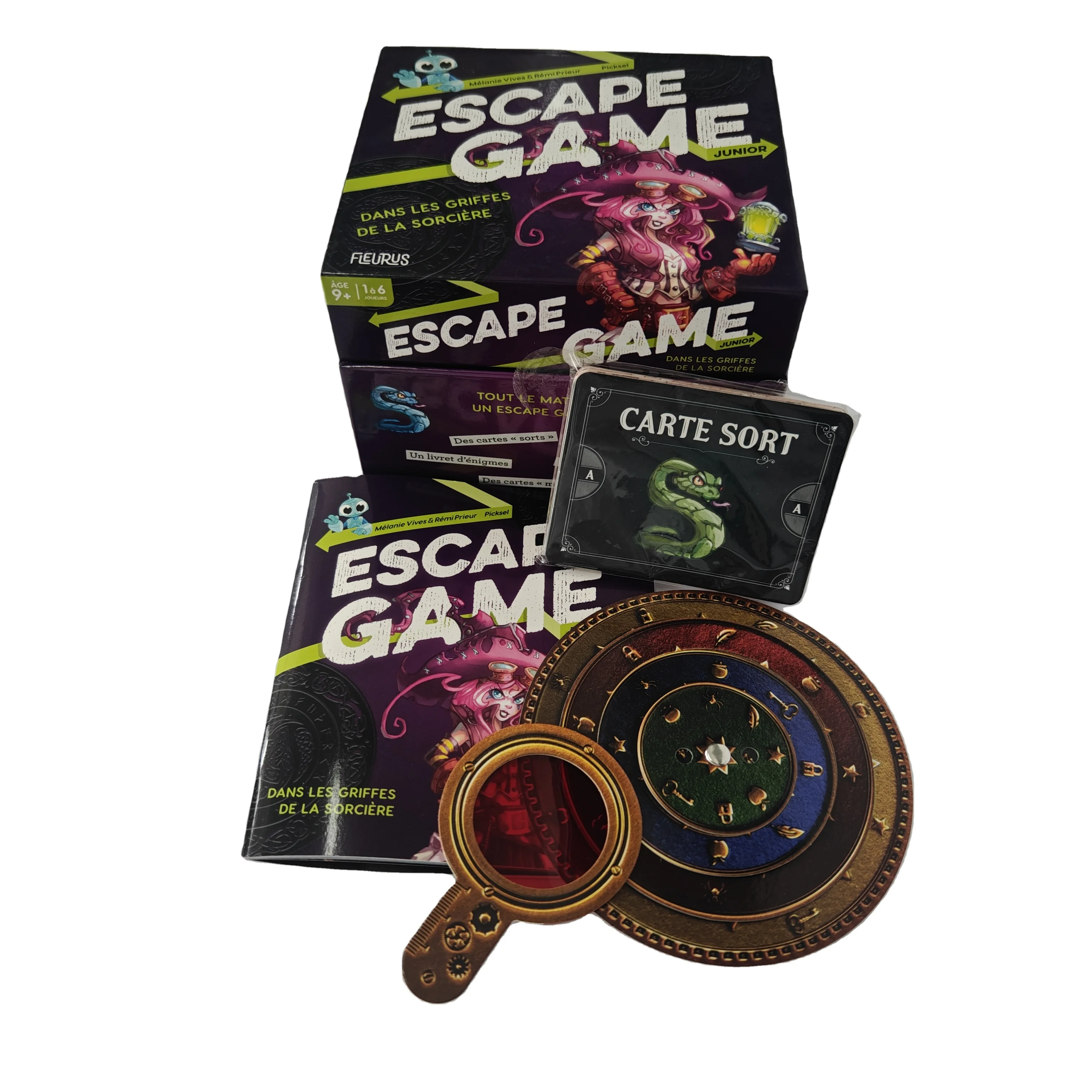 Detective game card set with magnifying &  booklet  printing