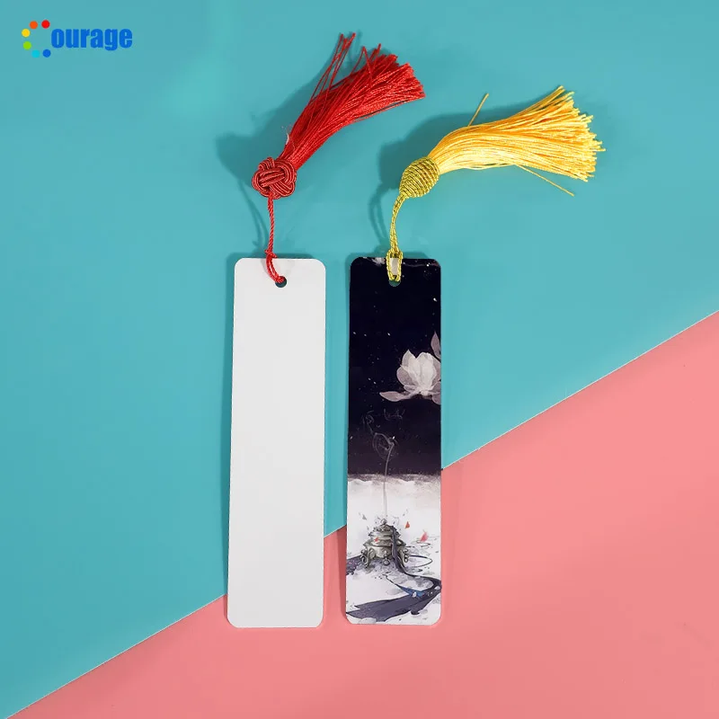 Custom printing 0.45mm  0.65mm 1mm thickness one side double sided white 3.8*15.2cm sublimation bookmark blank aluminum