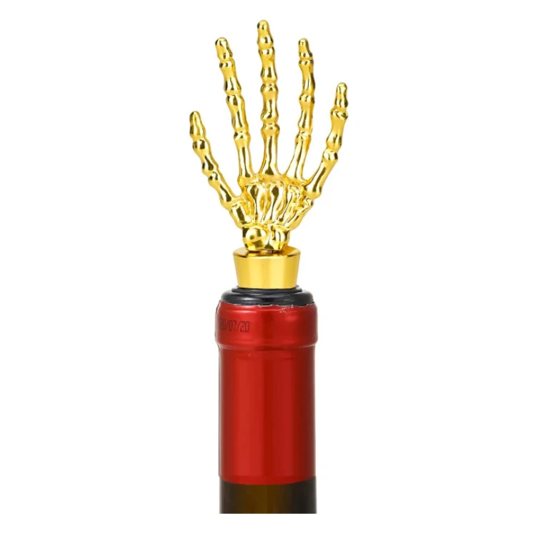 Hot Selling Hand Bone Design Zinc Alloy Gold Silver Kitchen Utensils Drinking Need Wine Stopper Champagne Stopper