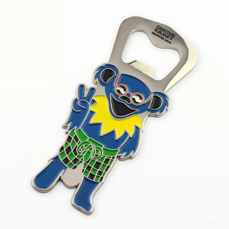 Customized logo die cast soft enamel cute animal metal bottle opener