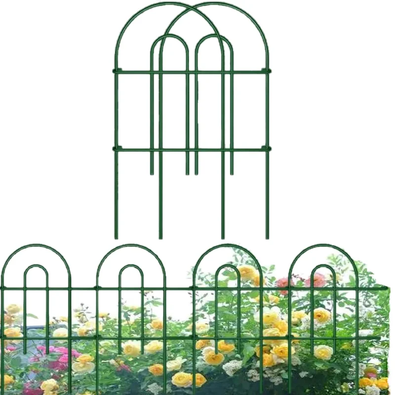Decorative Garden Iron Fence Rustproof Green Iron Landscape Wire Folding Fencing Flower Bed Animal Barrier