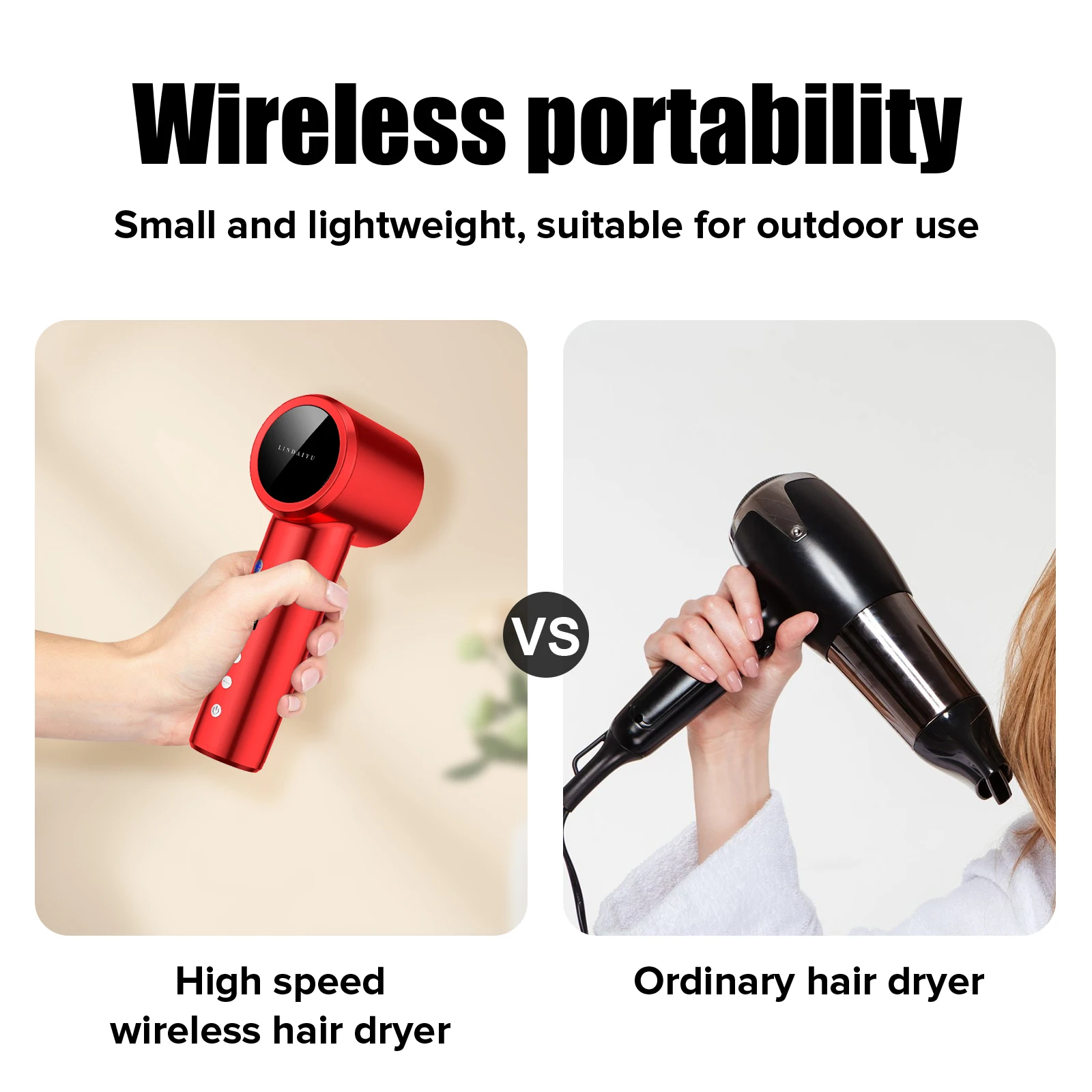 LDY sale best rechargeable hair dryer 4-gear Constant Temp cold/hot air Hair Dryer With digital display screen blow dryers