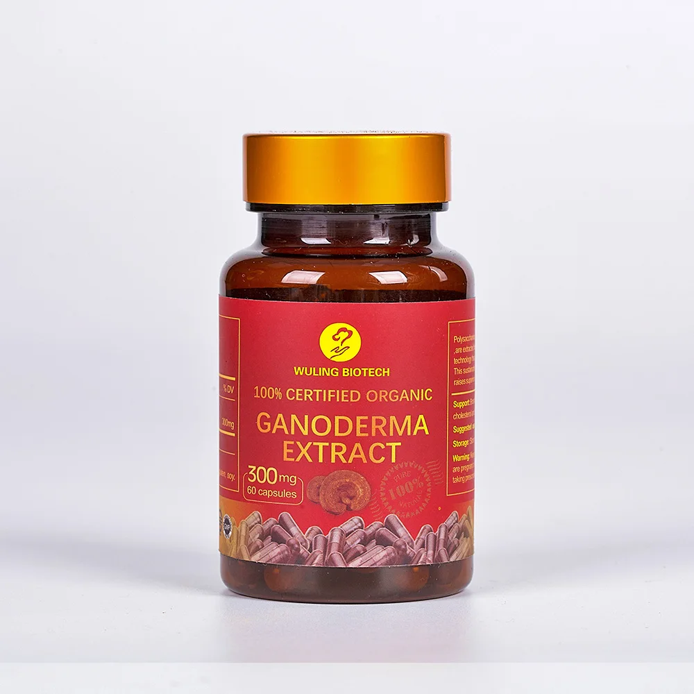 Hot Ganoderma Lucidum Plant Extract Capsule Relieves AllergiesShell Broken Lingzhi Red Reishi Spore Powder heathcare supplement