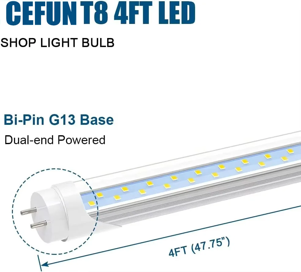 Светодиодные лампы CEFUN T8 T10 T12 4 фута