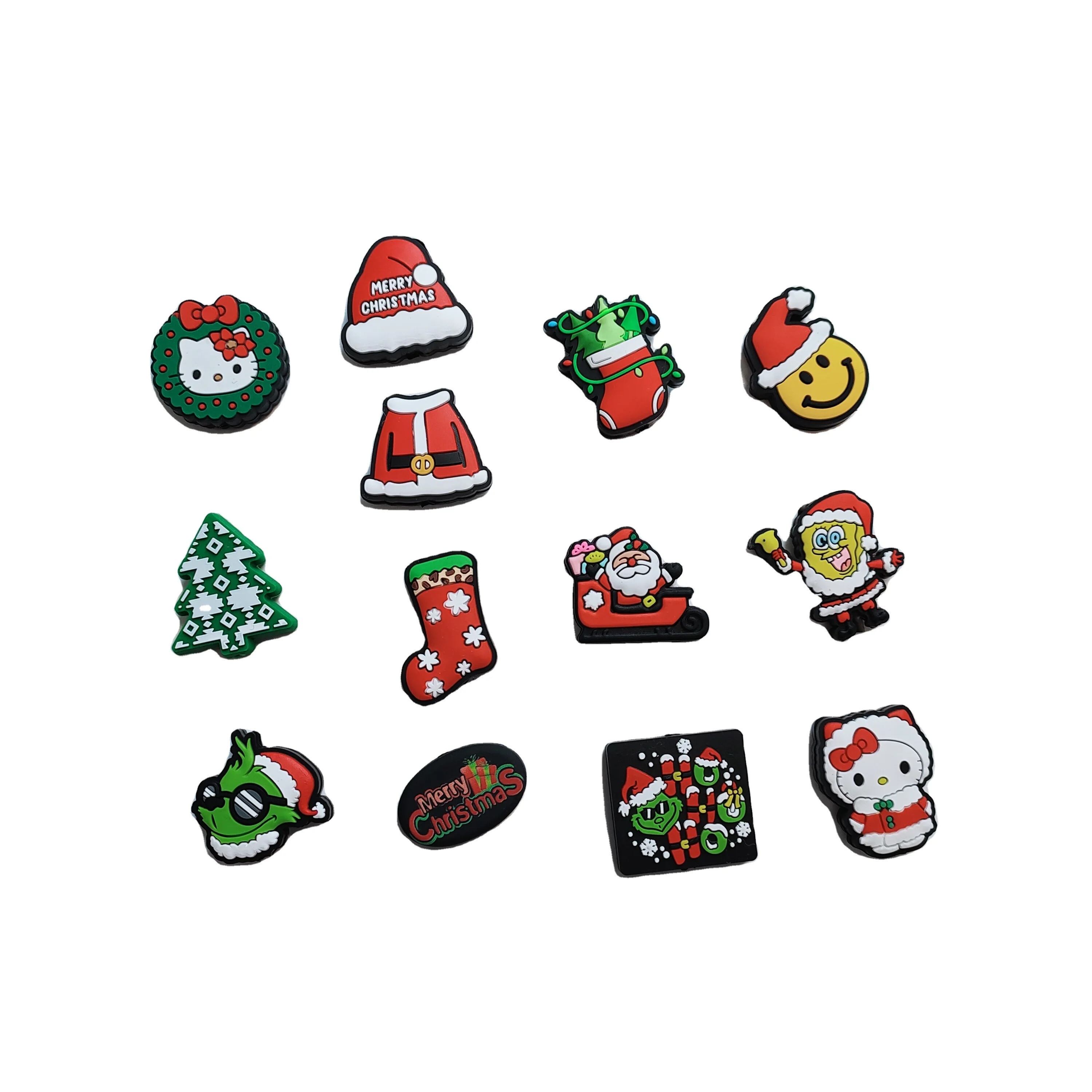 Big Sale 2024  HK Hello Cat Christmas Design Silicone Focal Beads Keychain Accessories for Pen Making Jewelry Making Toys