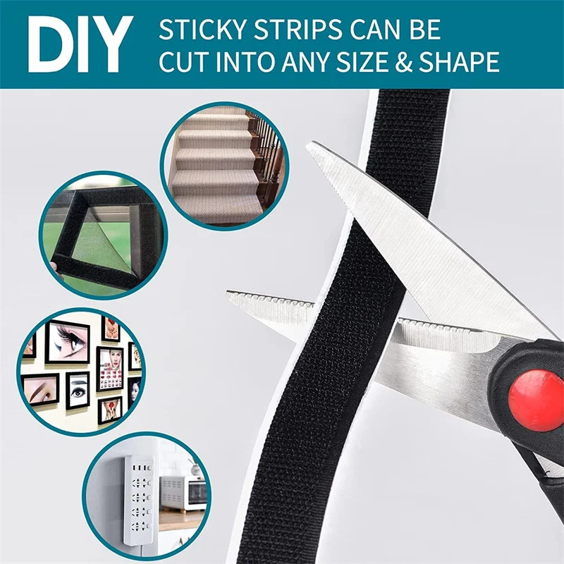 3M Nylon Hook Loop Strap 1 Inch Width Custom Size Strong Self-Adhesive Buckle Heat Resistant Tape High Low Resistance
