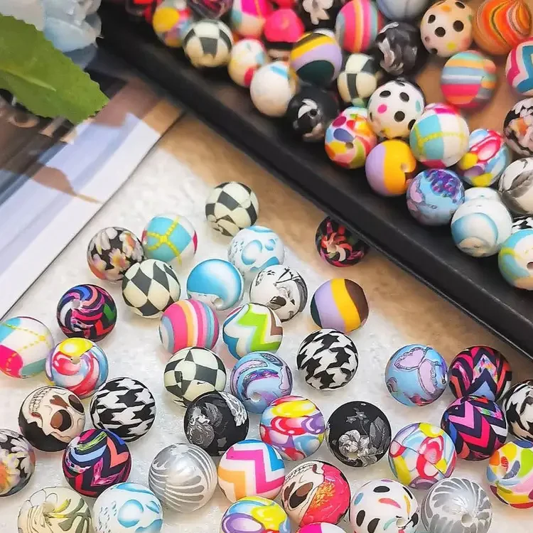 New product wholesale bulk 15 mm silicone teething beads focal silicone beads