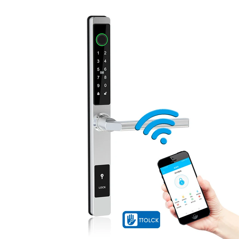 Aluminum alloy grade C lock cylinder entry door lock intelligent fingerprint electronic lock for door