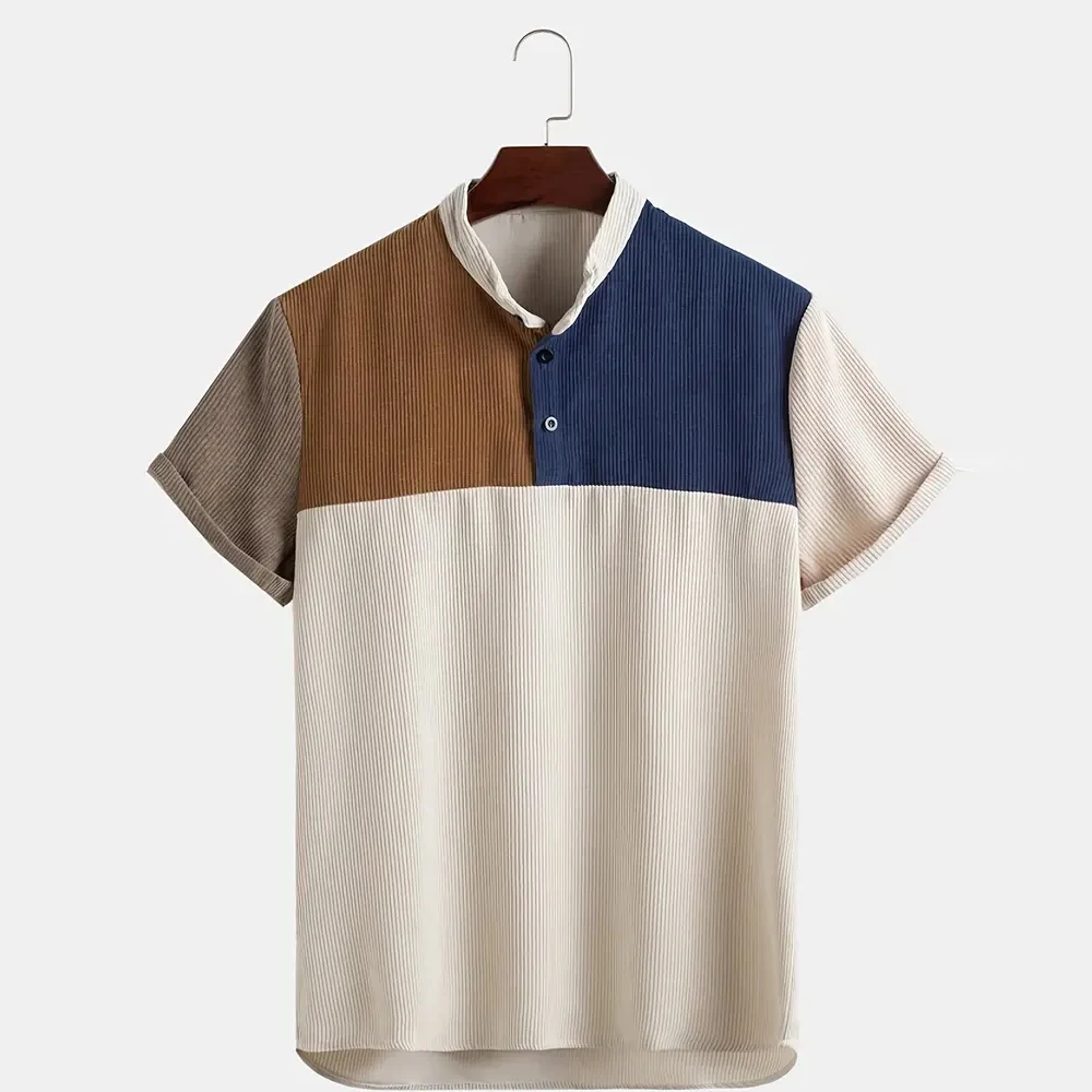 Мужская Вельветовая рубашка с двойным карманом