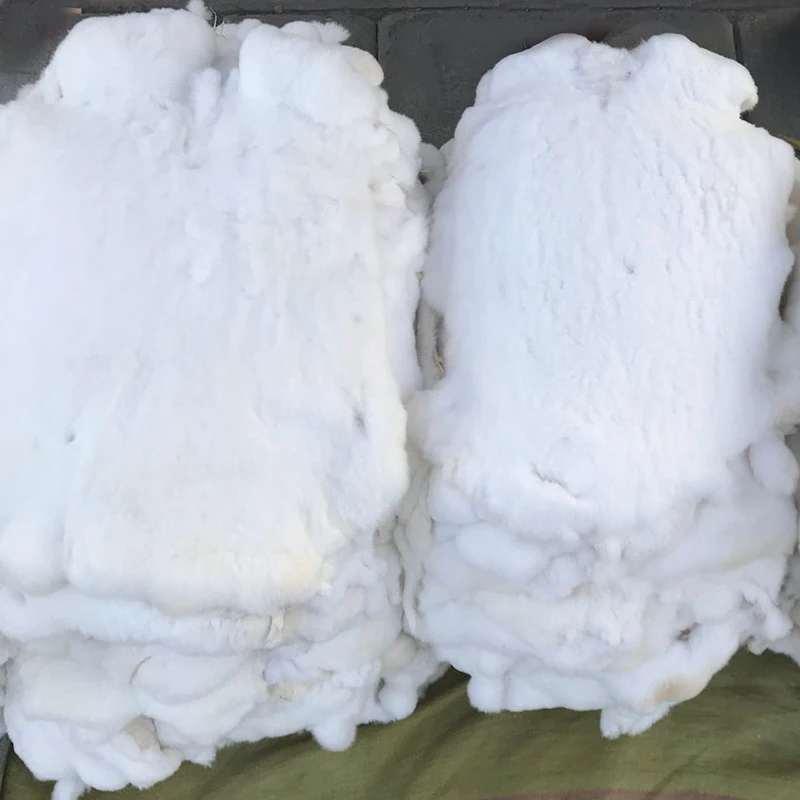 Wholesale Customized Normal Size Natural Brown Hare Rabbit Fur Skins Soft Full Real Rabbit Fur Pelt