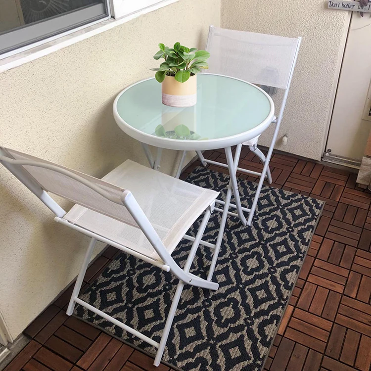 The Fine Quality 3 Piece Folding Steel Outdoor Chair Set Furniture Garden Chairs And Table Set