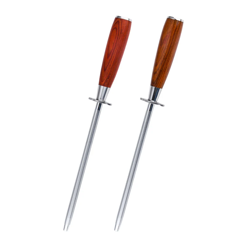 RUITAI Solid Pakka Wood 8inch carbon steel Professional Honing Steel  for All Kitchen Knives Daily Sharpening