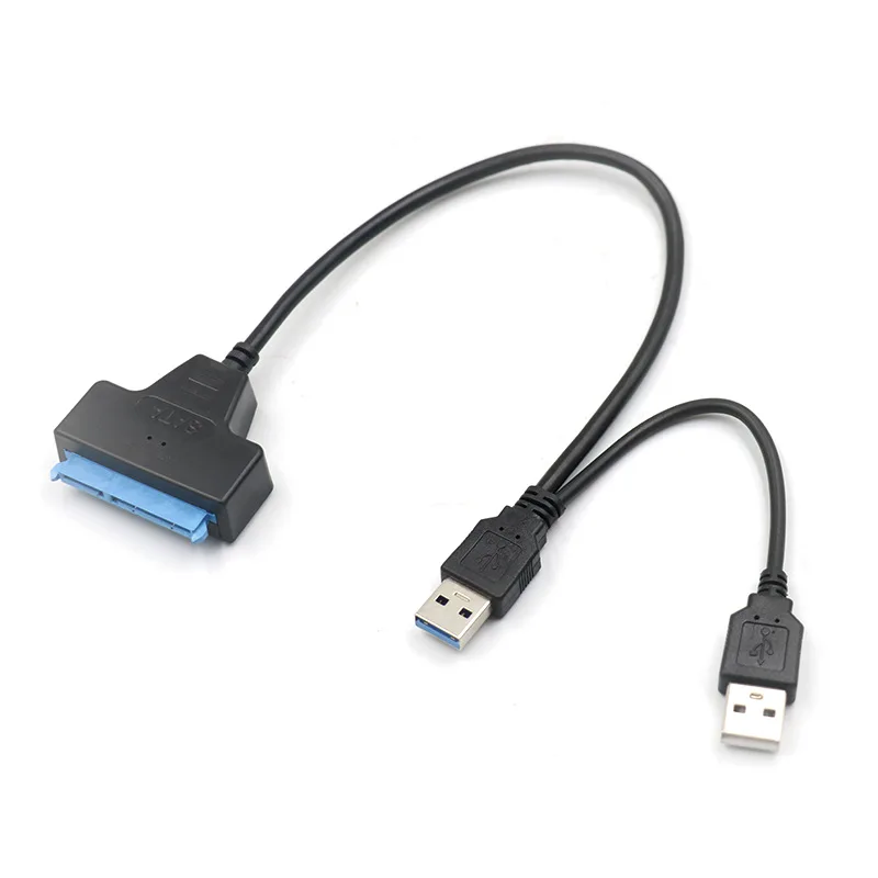 cantell High-Speed 2 In 1 SATA 22 Pin to USB3.0+USB2.0 with DC cable for Hard Drive HDD SSD 20cm