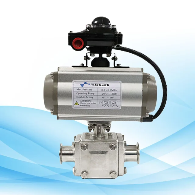 Three-Piece GU Looper Flanged Vacuum Ball Valve With High-Platform, Helium Tested, 304 Stainless Steel