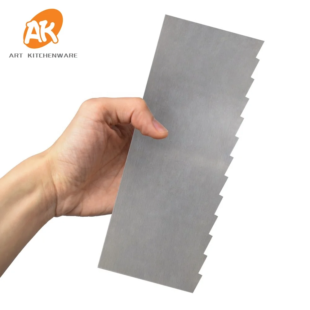 AK Sawtooth Cake Decorating Comb Stainless Steel Cake Scraper  Bakery Tools Cream Cake Smoother  CS-12