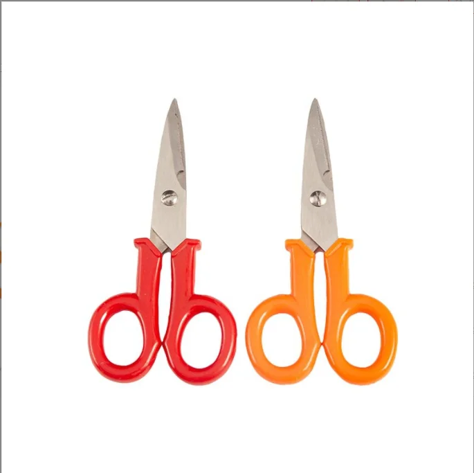 High Quality Heavy Duty Plastic Handle Professional Scissors for Electric Wire Cutting