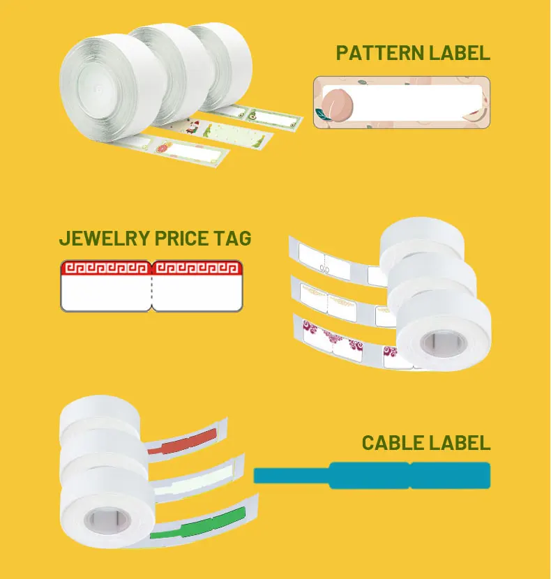 AIMO D30 Labels Adhesive fruit planet Series Pattern Paper D30 Label Maker Tape for Daily life and Gift Christmas