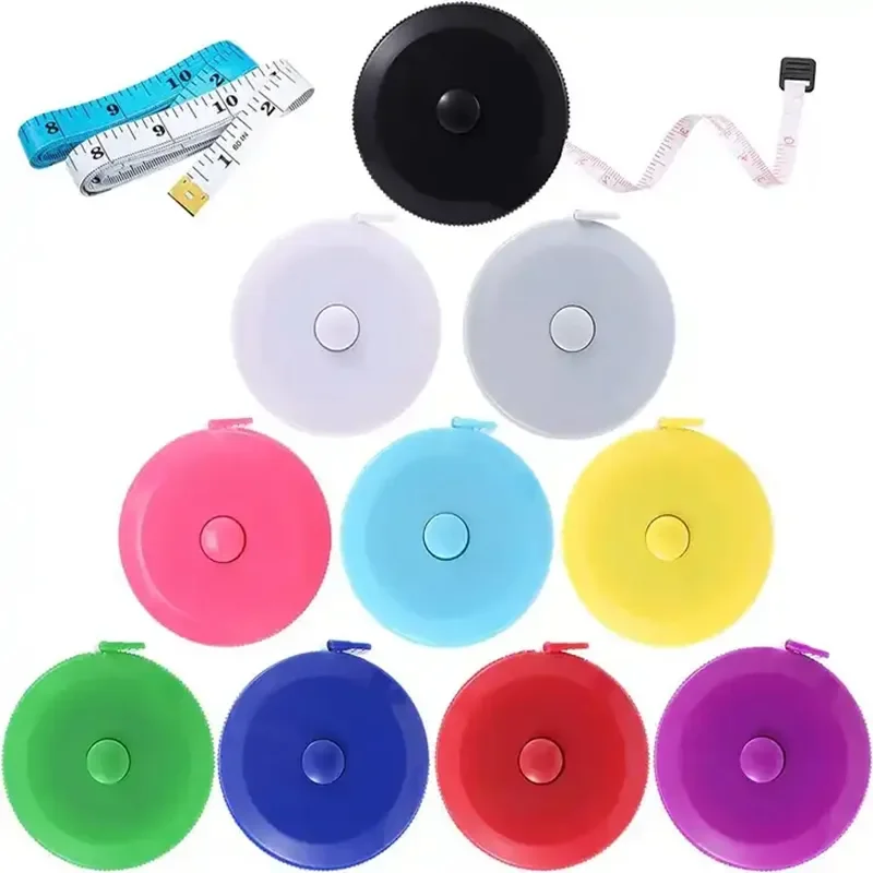 Plastic Measuring Tape 60 Inch Retractable Fabric Small Tape Measure for Body Sewing Tailor Medical Craft Cloth