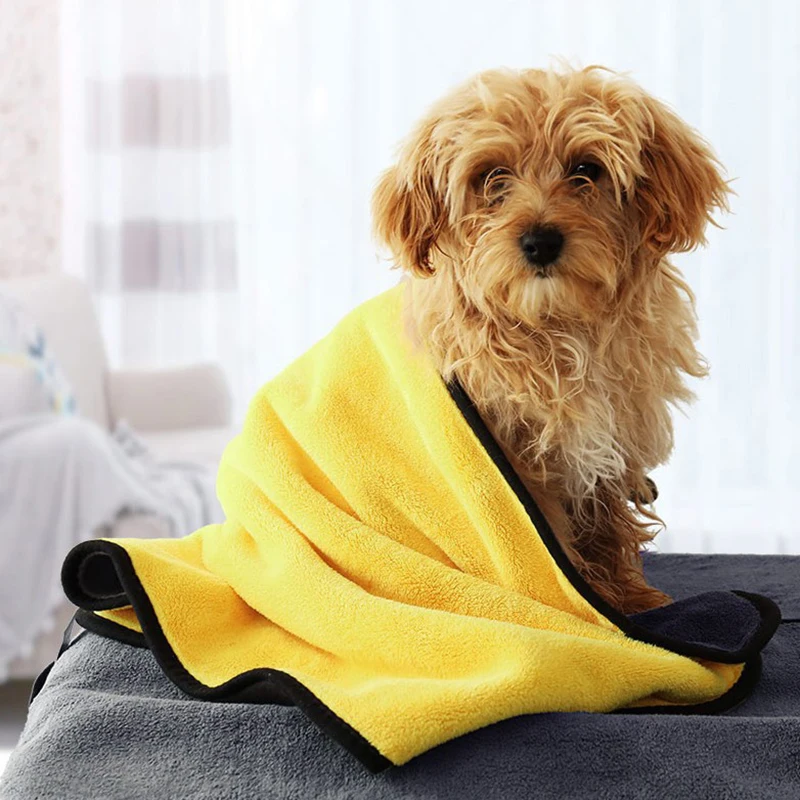 Собака микрофибра банное мыть полотенце для домашних животных кошка чистой воды супер впитывающее полотенце
