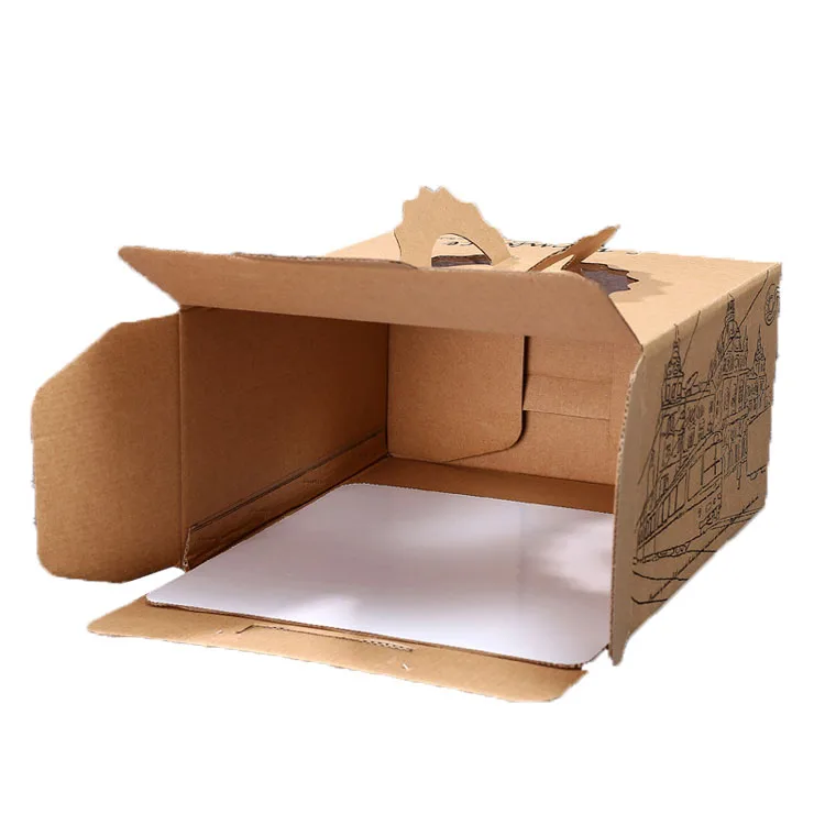 Special Offer Fashionable Colored Square Cardboard Paper Customized With Handle Boxes For Cake Packing